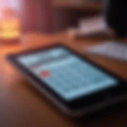 Illustration of a mortgage loan calculator on a digital device