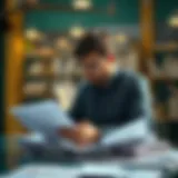 Business owner analyzing financial documents