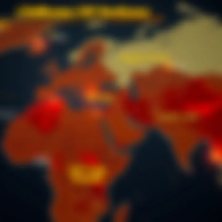 Geopolitical Influences on Oil Supply Map showing geopolitical hotspots affecting oil supply